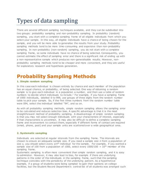 Image result for Types of Sampling Large Data Set