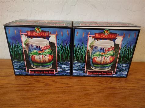 Budweiser Anheuser Busch Frog Stein CS289 Bud-weis-er 1996 New In Box ...