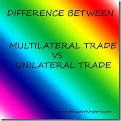 Difference between multilateral Agreements and unilateral Agreements