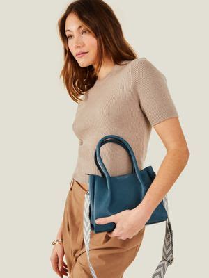 Buy Accessorize London Women Teal Soft Webbing Strap Hand Bag Online