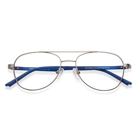 Buy Gunmetal Blue Full Rim Aviator Lenskart Air fusion VC E13273 - C4 ...