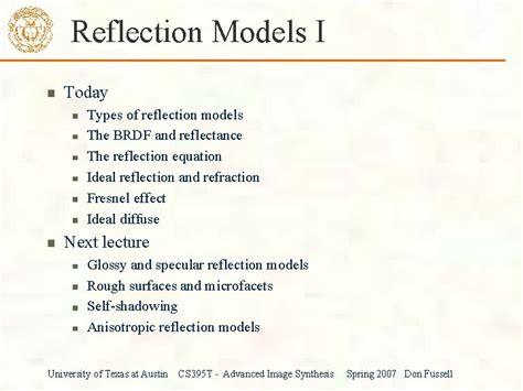 Image result for Types of Reflection Models