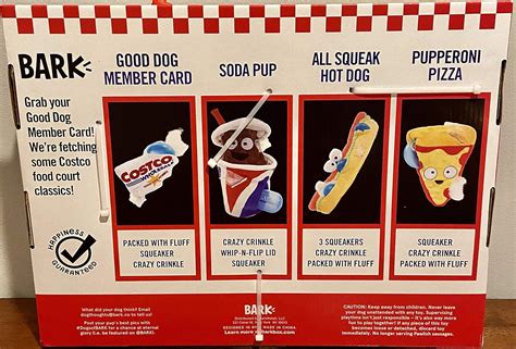 Buy Bark Costco Food Court Dog Toy - 4 Toys - Pizza, Hot Dog, Soda ...