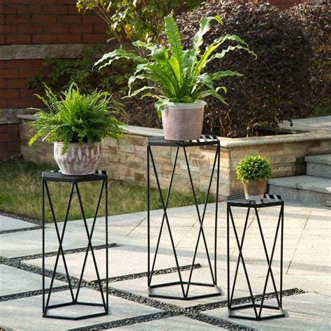 Furnishiaa Solid Iron Nesting Plant Stand