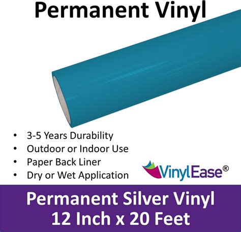 Buy Vinyl Ease 12 x 20 ft Roll Glossy Turquoise Blue Permanent Adhesive ...