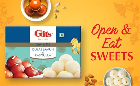 Gits Open & Eat Gulab Jamun + Rasgulla, 8 Pieces Per Can, Mouth ...