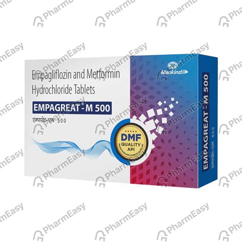 Empagreat M 500mg Strip Of 10 Tablets: Uses, Side Effects, Price ...