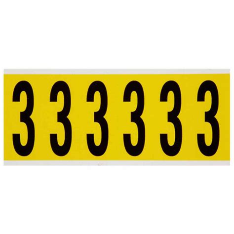 3 in Character Ht, Indoor Only, Number Label - 24UZ39|3450-3 - Grainger