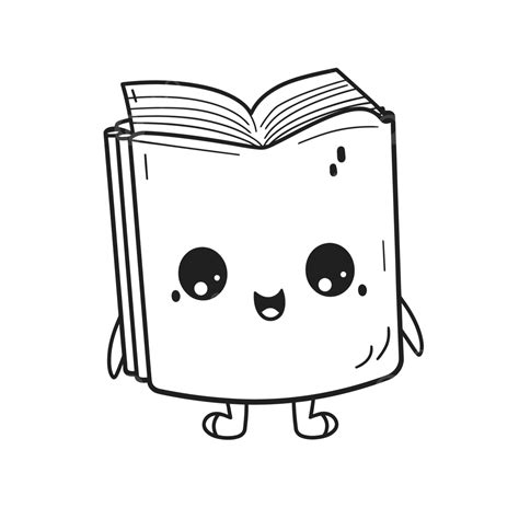Hand Drawn Cartoon Book Coloring Pages Svg Svg Book Outline Sketch Drawing Vector, Book Clipart ...