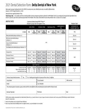Fillable Online CDPHP Delta Dental Plan Selection Form Fax Email Print ...