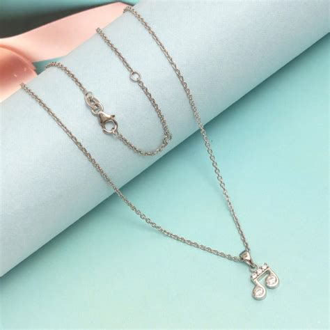 Buy 925 Sterling Silver Zirconia Musical Note Necklace for 12 to 16 ...
