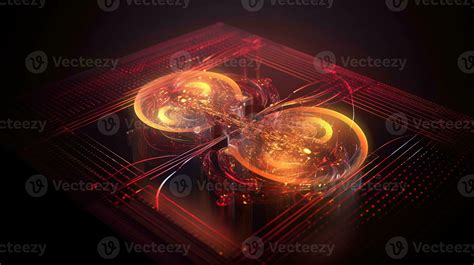 Quantum computer, scientific concept of modern technology. AI generated ...