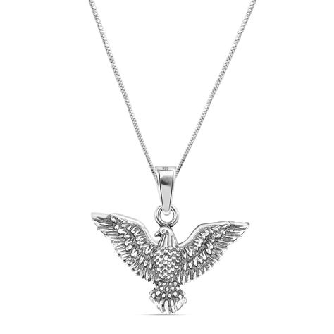 Buy 925 Sterling Silver Oxidized Eagle Pendant Necklace for Men and ...