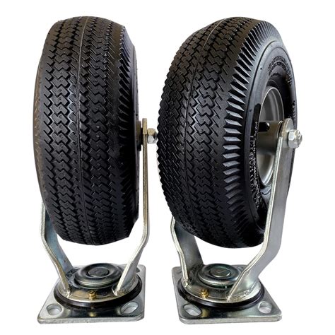 2-Swivel 10" Pneumatic Caster with zinc top Plate 360 Degree Rotation ...