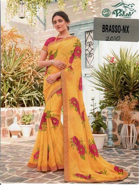 Palav Brasso Nx P2010 Yellow Brasso Saree – SANSKAR