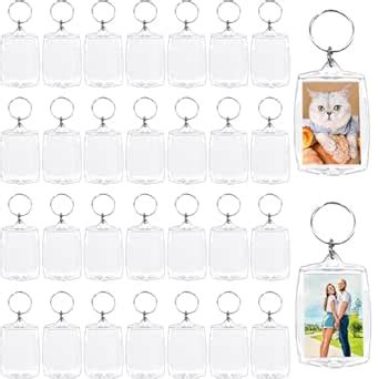 Baaxxango 30pcs Acrylic Photo Frame Keyring,Personalized Keychains ...