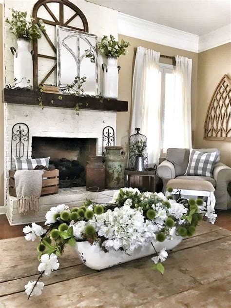 Fresh Feminine Farmhouse Living Room Ideas