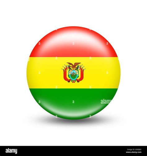 Bolivia country flag in sphere with white shadow Stock Photo - Alamy