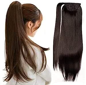 Fully 100% Human Hair Wrap Around Ponytail Extension for Girls and ...