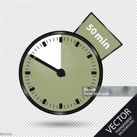 Timer 50 Minutes Vector Illustration Isolated On Transparent Background ...
