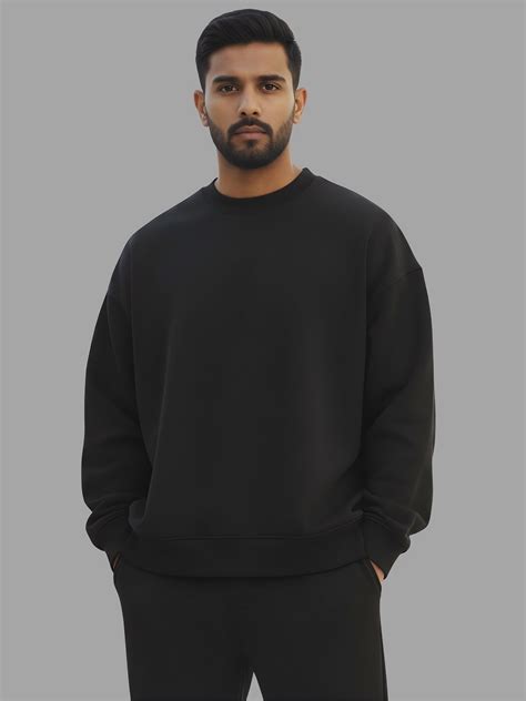 Basic Oversized Sweatshirt (Black) – TheBTclub