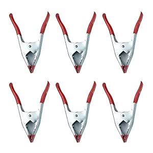 6 Pieces 4 Inch Metal Spring Clamps with Red Rubber Tip Sleeve Heavy ...