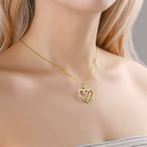 Customized Overlapping Heart Two Name Nacklace – Jeluxa