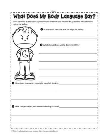 Body Language Worksheet 的图像结果
