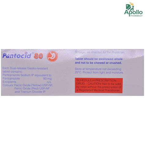 Pantocid 80 Tablet 10's Price, Uses, Side Effects, Composition - Apollo ...