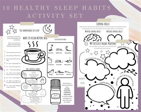 Sleep Hygiene Handout: Healthy Night Routine, Coping Skills (printable) - Etsy