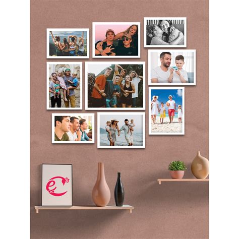 Buy eCraftIndia Memory Wall Collage Photo Frame - Set of 9 Photo Frames ...