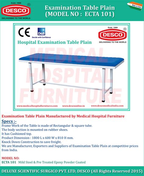 Plain Examination Hospital TableManufacturer, Supplier and Exporter India