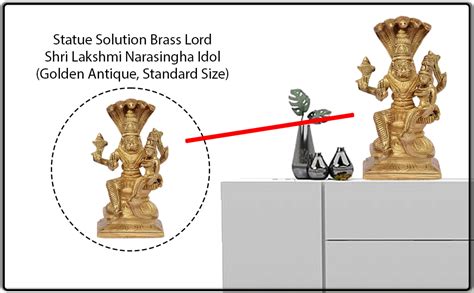 Buy Statue Solution Brass Lord Shri Lakshmi Narasingha Idol (Golden ...