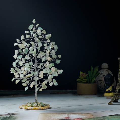Handmade Green Jade Chakra Tree of Life with Geode Agate Slice Base ...