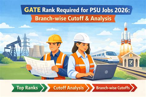 GATE Rank Required for PSU Jobs 2026: Branch-wise Cutoff, Marks vs Rank ...