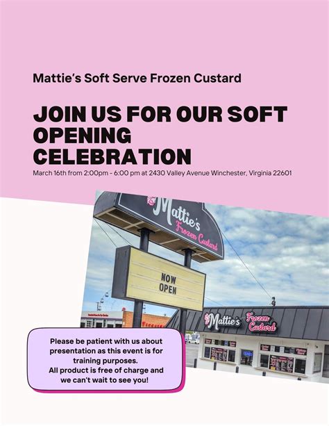 Mattie’s Soft Serve Soft Opening Celebration, 2430 Valley Ave ...