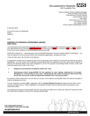 Sample Honorary Contract - primarycare severndeanery nhs Doc Template ...
