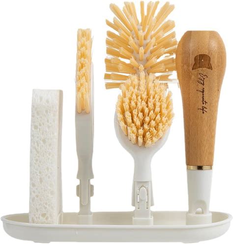 Amazon.com: Dish Brush Set with Storage Holder, 4-in-1 Kitchen Cleaning ...