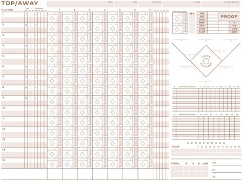 6 Free Printable Baseball Scorecards/Scorebook Pages