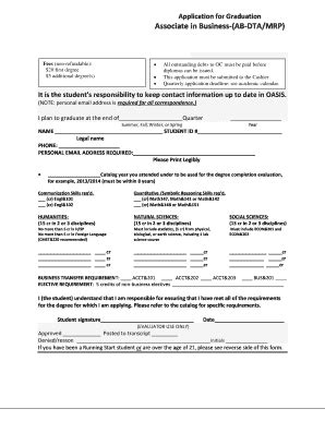 Fillable Online oc ctc APPLICATION FOR GRADUATION - oc.ctc.edu - oc ctc ...