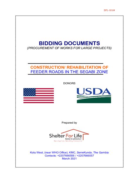 Fillable Online SFL BIDDING DOCUMENTS ROAD #03 Fass Njaga Choi - Jama ...