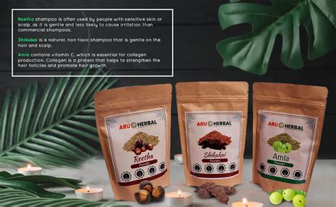 Aru Herbal Combo Pack of Amla Reetha Shikakai Powder for Hair | Natural ...