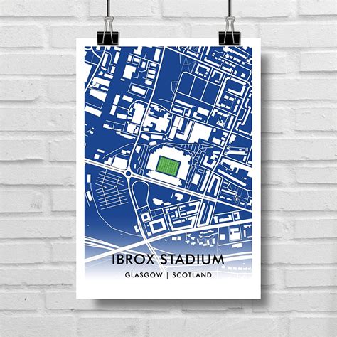Home.Ground.Maps RANGERS FC "IBROX STADIUM" Wall Art Graphic Design ...