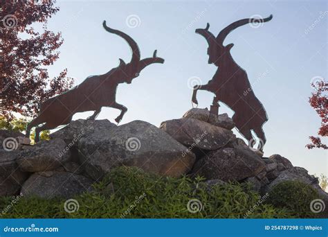 Spanish Wild Goat Roundabout, Losar De La Vera, Spain Stock Photo ...