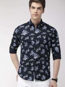 The Indian Garage Co. Men Floral Print Casual Blue Shirt - Buy The ...