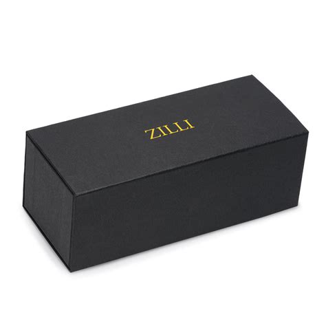 ZILLI Unisex Blue Lens Black Gold Square Sunglasses with 100% UV Prote ...