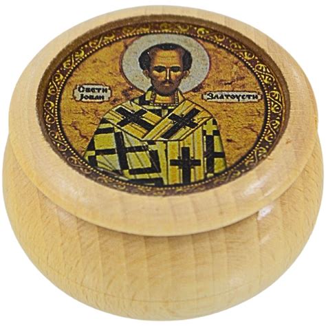 Drvena kutija za tamjan Sveti Jovan Zlatousti (3,2x5,5) cm