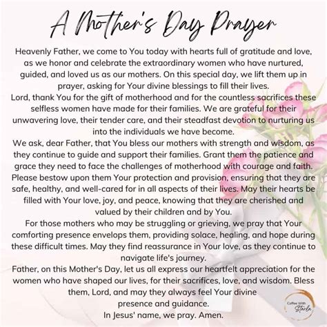 A Mother's Day Prayer + Prayer Points PDF - Coffee With Starla