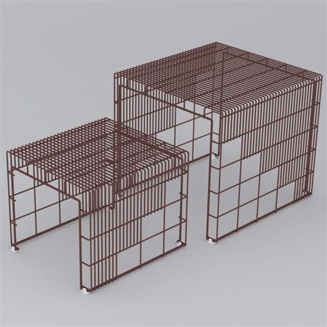 Cubo Centre Table, Set Of Two Nesting Tables Red Colour – Meshable