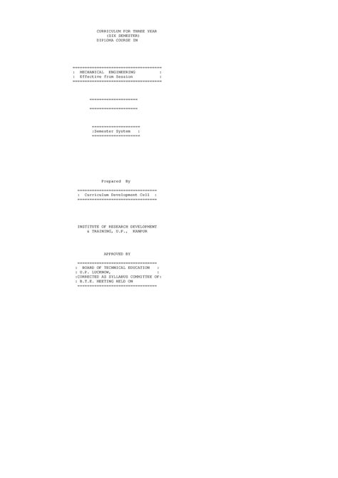 MEGATRONICS NOTES FOR MECHANICAL ENGINEERING - CURRICULUM FOR THREE ...